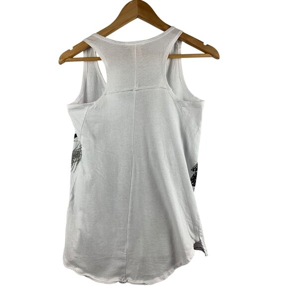Op Womens S White Tank Top With Floral Abstract Design - Picture 2 of 4